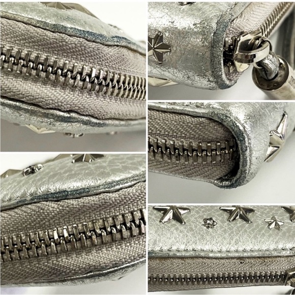 Jimmy Choo Silver Star-Studded Wallet